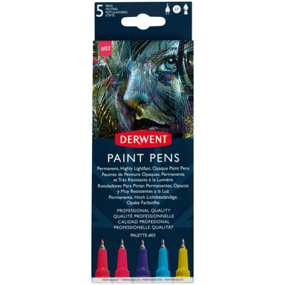 Набір кольорових ручок PAINT PEN PALETTE №3, 5шт, Derwent 5028252594868 фото