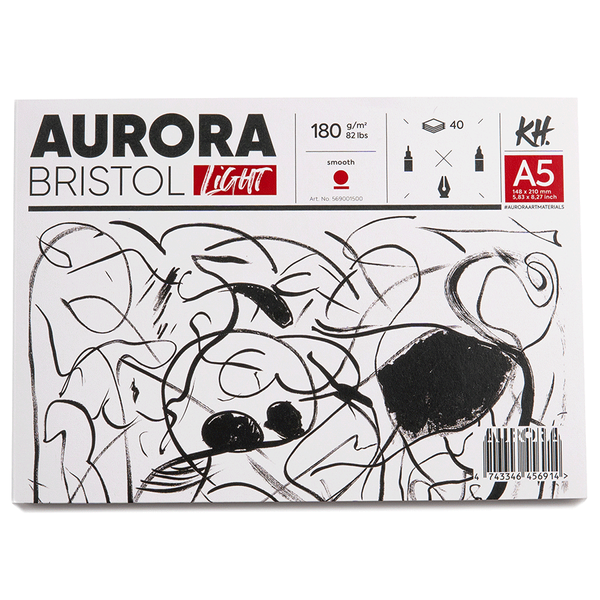 Склейка для рисунку Lanscape (Bristol), А5, 180 г/м2, 40 л, білий, 100% целюлоза, Aurora 4743346456914 фото