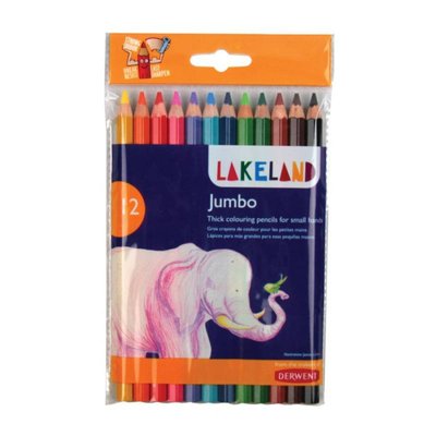 Набір кольорових олівців Jumbo Coloured Lakeland, 12 кол., в блістері, Derwent 5028252048880 фото