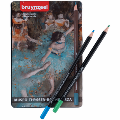 Набір пастельних олівців THYSSEN Блакитні танцівниці Едгар Дега 12шт металева коробка Bruynzeel 8712079414757 фото