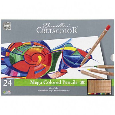 Набір кольорових олівців, MEGACOLOR, 24шт., мет. коробка, Cretacolor 9014400280887 фото