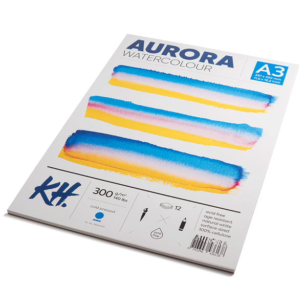 Альбом для акварелі Watercolour, А3 (29,7*42 см), 300г/м2, 12 л, CP, середнє зерно, Aurora 4743346436138 фото