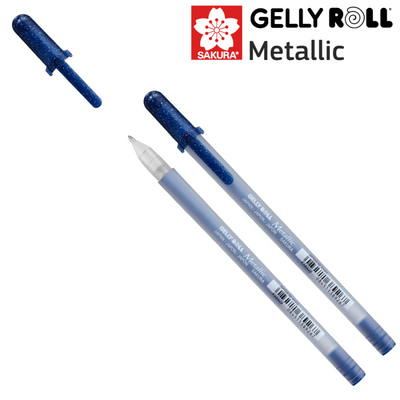 Ручка гелева, METALLIC, Синьо-чорний, Sakura 084511389267 фото