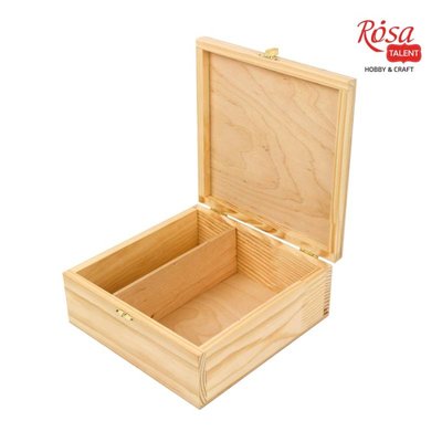Скринька дерев'яна з замком, 2 секції, 20х20х8см, ROSA TALENT 4823100189941 фото