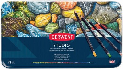 Набір кольорових олівців Studio, 72 кол., в метал. коробці, Derwent 5010255713520 фото