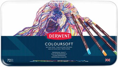 Набір кольорових олівців Coloursoft, 72 кол., в метал. коробці, Derwent 5028252188951 фото