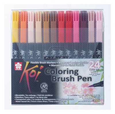 Набір маркерів Koi Coloring Brush Pen, 24кол., Sakura 084511391789 фото