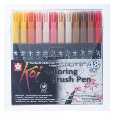 Набір маркерів Koi Coloring Brush Pen, 48кол., Sakura 084511391796 фото