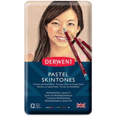 Набір пастельних олівців "Тілесні відтінки" Pastel, 12 кол., в метал. коробці, Derwent 5028252321112 фото
