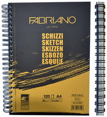 Альбом для ескізів на спіралі Schizzi Sketch, А4, 90г/м2, 120л, Fabriano 8001348171508 фото