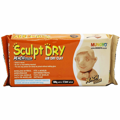 Маса для моделювання, персикова, самозастигаюча, 500 г., ''Sculpt Dry'', MUNGYO 8804819065517 фото