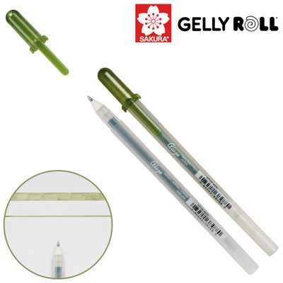 Ручка гелева, GLAZE 3D-ROLLER, Зелений хакі, Sakura 084511384880 фото