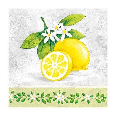 Декупажні серветки "Лимон", 33*33 см, 18,5 г/м2, 20 шт, Ambiente 8712159130768 фото