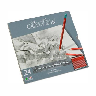 Набір графітних олівців Cleos, 24шт., мет. коробка, Cretacolor 9002592160248 фото