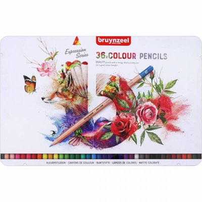 Набір кольорових олівців EXPRESSION, 36шт., мет.коробка, Bruynzeel 8712079424947 фото