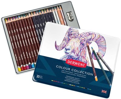 Набір кольорових олівців Colour Collection, 24 предмети, в метал. коробці, Derwent 5028252083973 фото