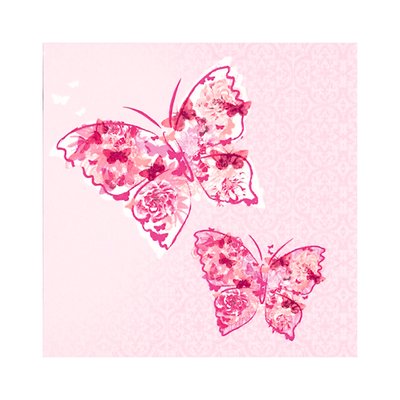 Декупажні серветки "Два метелика", рожеві, 33*33 см, 17,5 г/м2, 20 шт, ti-flair 4103070087127 фото