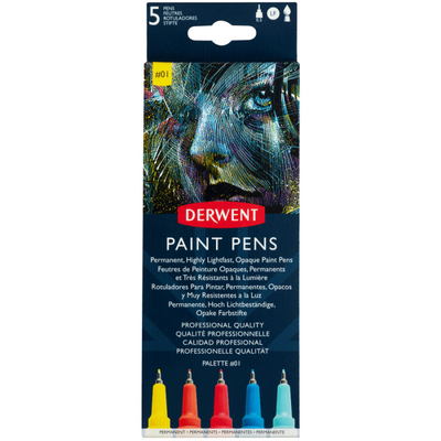 Набір кольорових ручок PAINT PEN PALETTE №1, 5шт, Derwent 5028252594844 фото