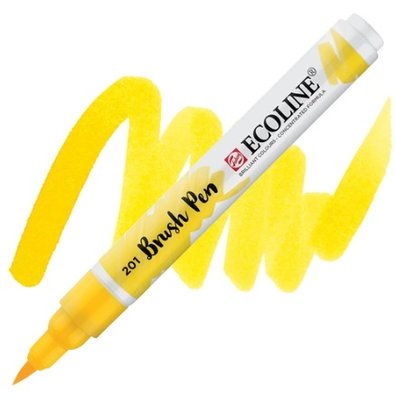 Пензель-ручка Ecoline Brushpen (201), Жовта світла, Royal Talens 8712079388669 фото
