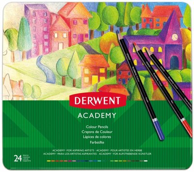 Набір кольорових олівців Colouring Academy, 24 кол., в метал. коробці, Derwent 5028252269872 фото