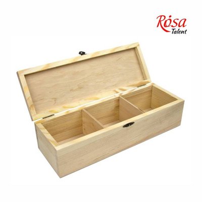 Скринька дерев'яна з замком, 3 секції, 30х10х8см, ROSA TALENT 4820149905006 фото