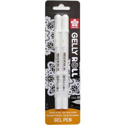 Набір гелевих ручок Gelly Roll BASIC MEDIUM 08, Біла, 2шт., у блістері, Sakura 8712079441722 фото