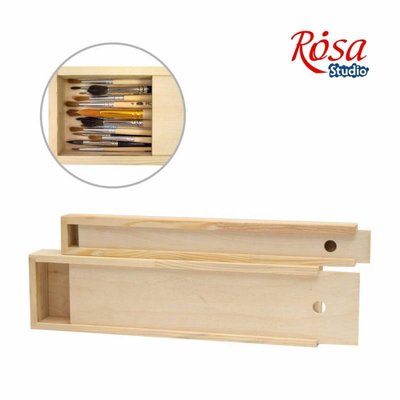 Пенал для пензлів дерев'яний ПК6, (38*4,9*3см), ROSA Studio 4820149877990 фото